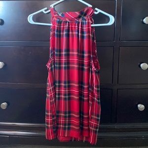 Jcrew tartan tie neck tank top